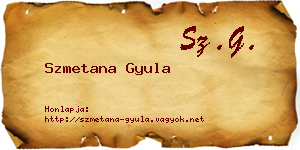 Szmetana Gyula névjegykártya